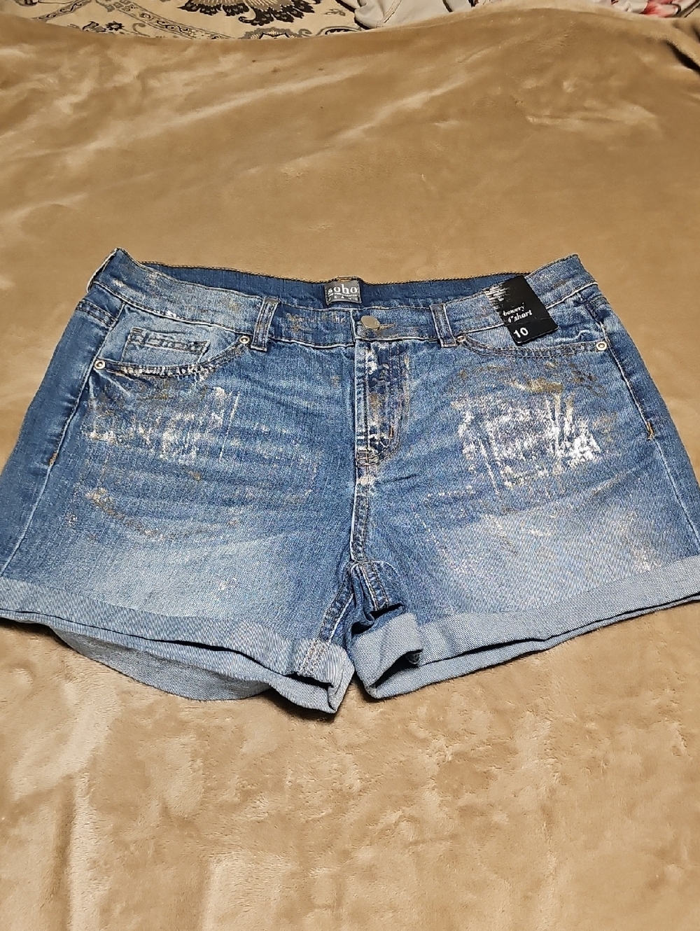 New York & Company Soho Blue Denim Women's Shorts with Metallic Accent